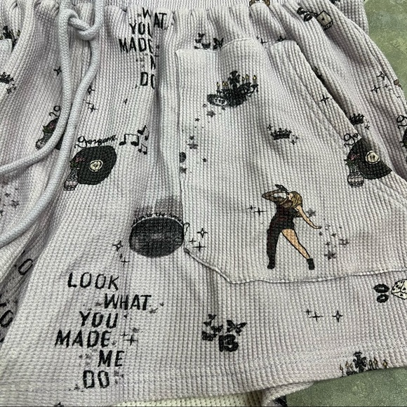 Elizabeth Faith TAYLOR SWIFT Purple Waffle Knit Lounge Pajama Set Youth 2XL EUC - Picture 7 of 10